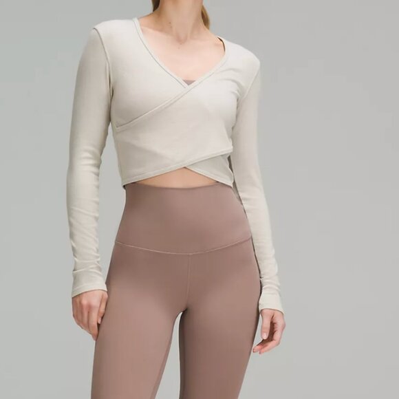 Lululemon Wrap-Front Ribbed Long-Sleeve Top - Picture 1 of 5